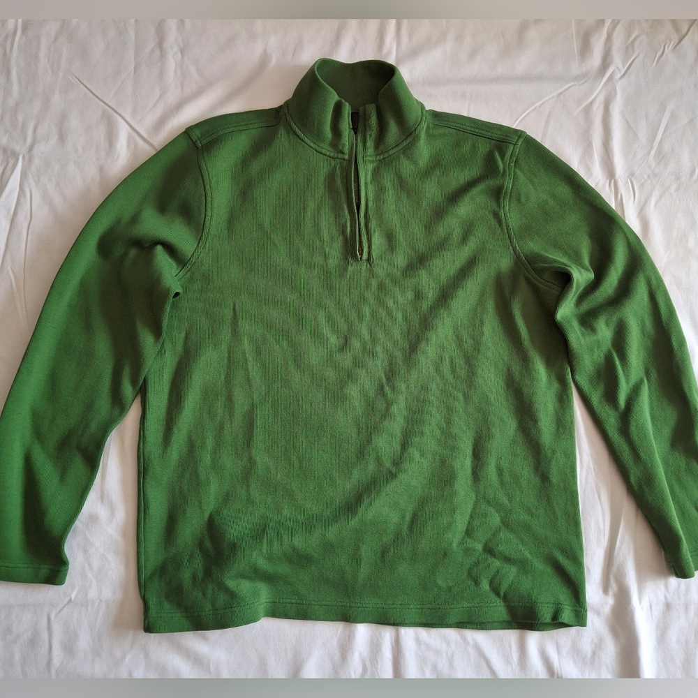 Banana Republic Men's Zip Up Sweater in Forest Green